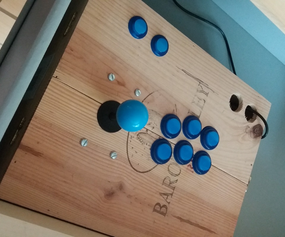 Using a wine box to test button layout for arcade cabinet