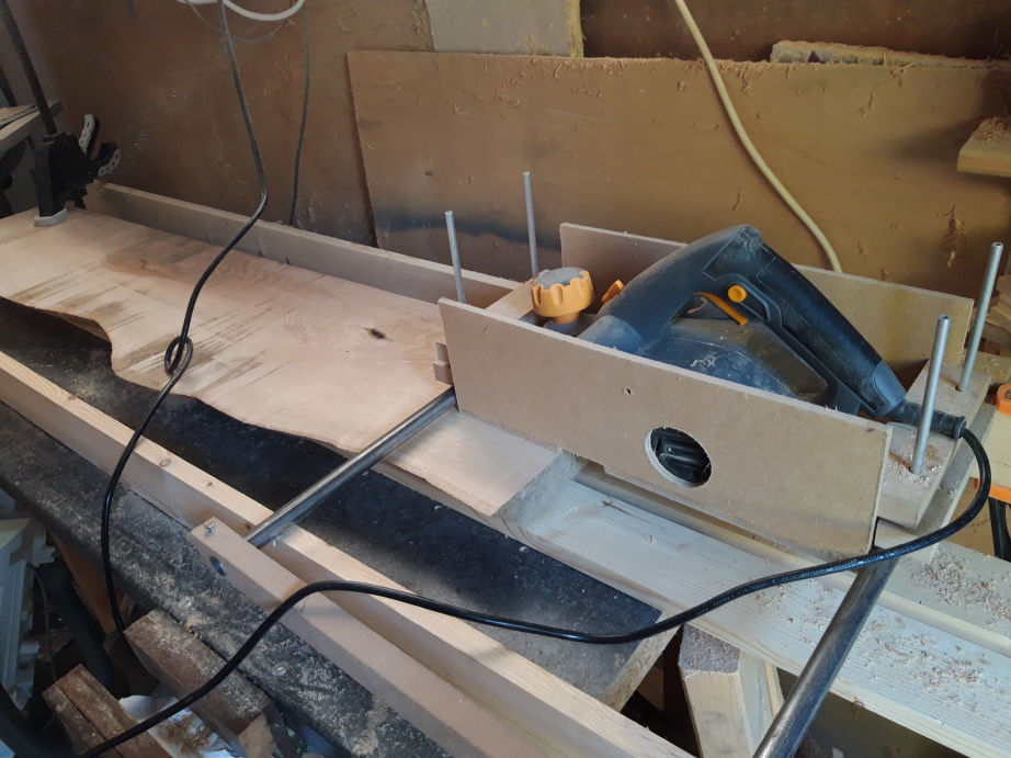 electric planer sled in action